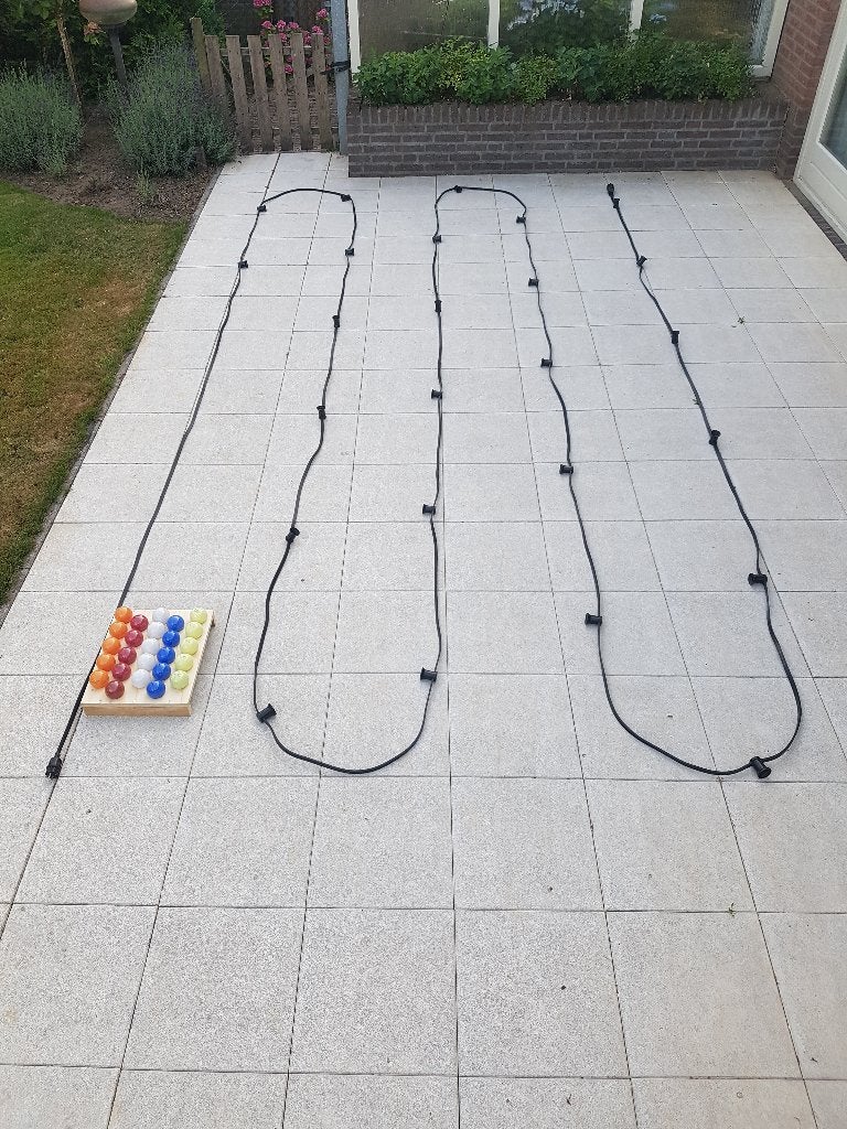 Prikkabel, Feestverlichting, 25 m met 25 fitt. + Lampen, Overige materialen, Minder dan 50 watt, Overige typen, Ophalen of Verzenden