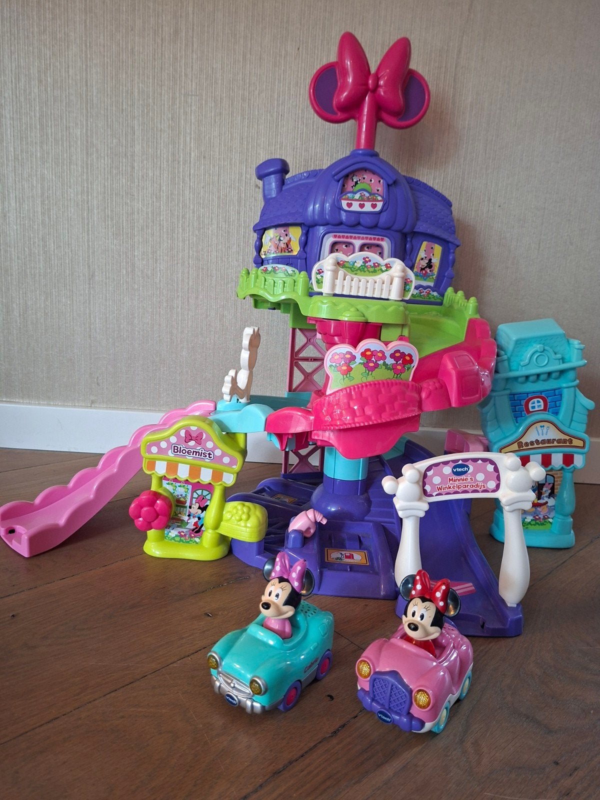 VTech Minnie's Winkelparadijs met 2 auto's, Ophalen, Gebruikt, Jongen of Meisje