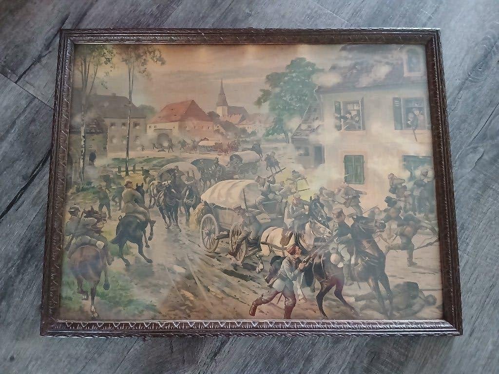 schilderij / aquarel, Antiek en Kunst, Ophalen, Overige stijlen, Achter glas, Overige onderwerpen