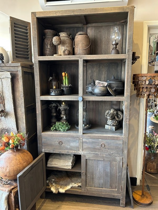 Driftwood vakken/boeken/ladekast, Ophalen, Met deur(en), 200 cm of meer, Bh