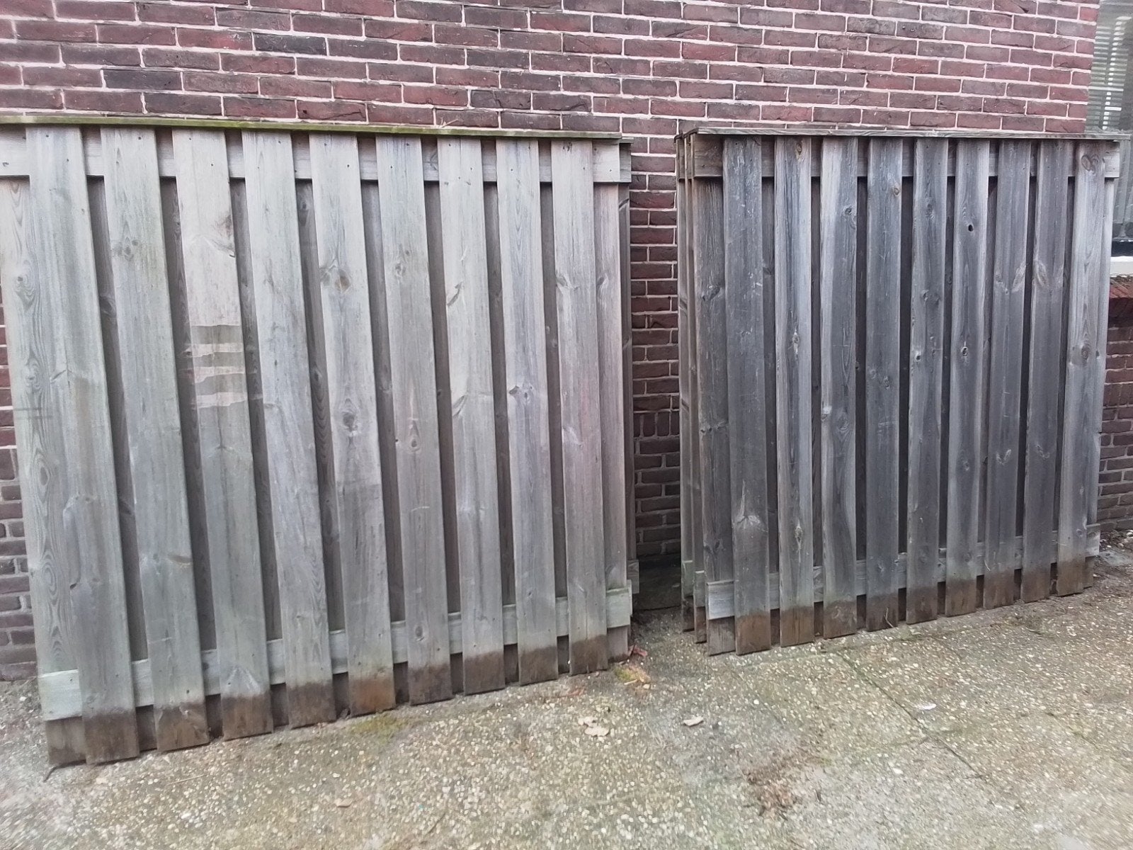 6 stuks schuttingen 180 cm x 180 cm planken 16 mm dikte, Tuin en Terras, Ophalen, Gebruikt, Hout, Tuinhek