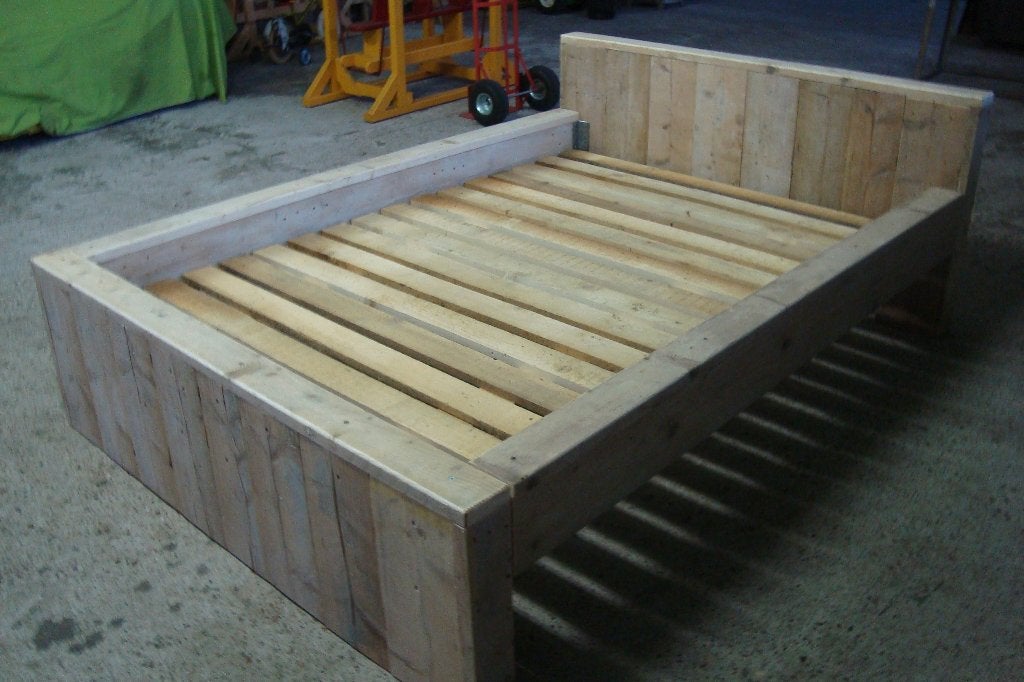 bed van gebr steigerhout, Huis en Inrichting, Ophalen, Steigerhout, 140 cm, 200 cm