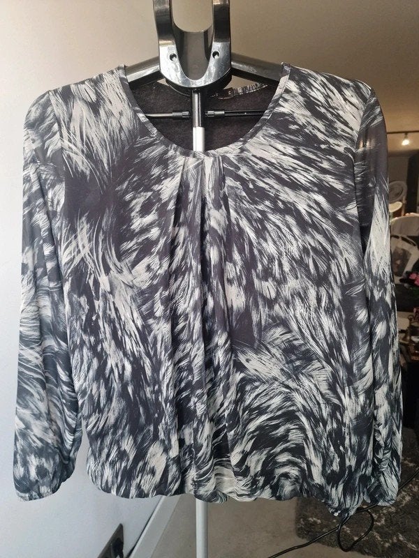 Pink Lady blouse zwart/grijs/groen – maat M, Kleding | Dames, Blouses en Tunieken, Ophalen of Verzenden, Zo goed als nieuw, Zwart