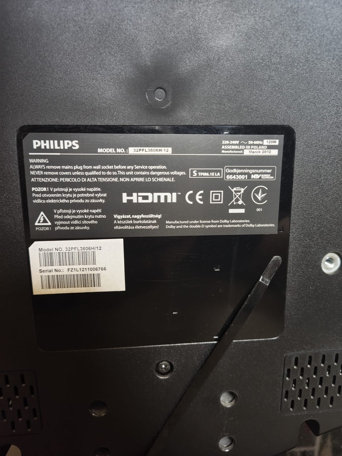 Philips 32PFL3606H/12 LCD TV - 80 cm (32 inch), Audio, Tv en Foto, Televisies, Ophalen, Philips, Gebruikt, 50 Hz