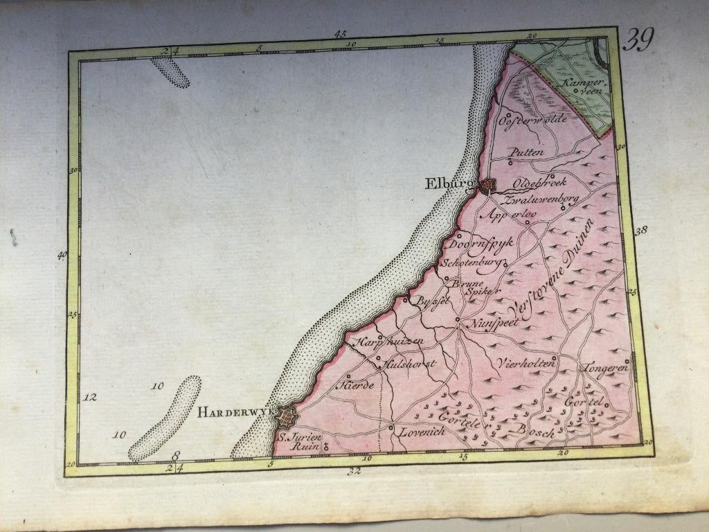 Harderwijk, Elburg e.o.,, JC Sepp, 1773 ., Antiek en Kunst, Kunst | Etsen en Gravures, Verzenden, Cartografie, Ets, 1700 - 1799