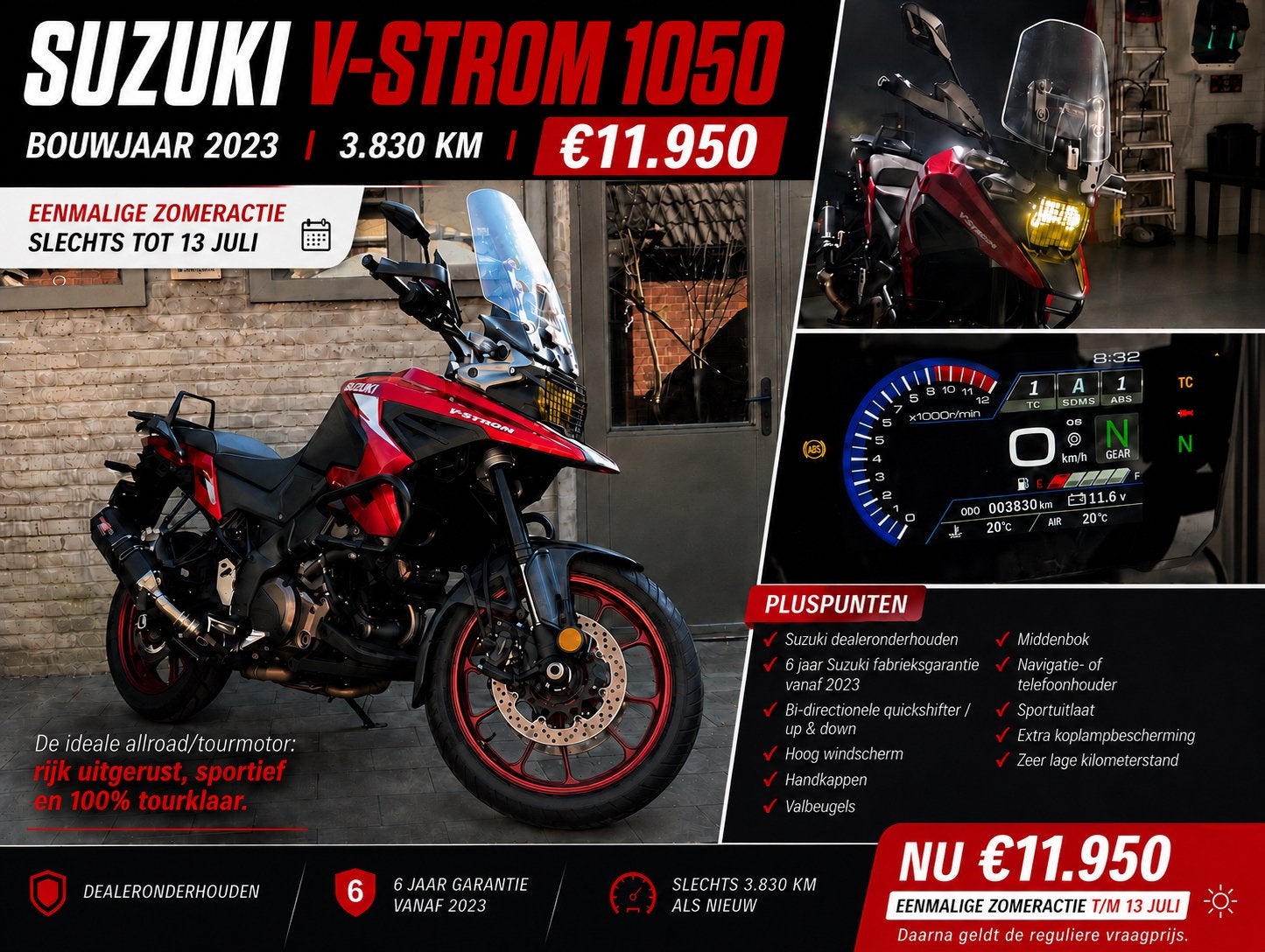 Suzuki V-Strom 1050 DL - Topstaat, 2023 !, Motoren, Motoren | Suzuki, 2 cilinders, Motorrijbewijs A, Gebruikt, Particulier