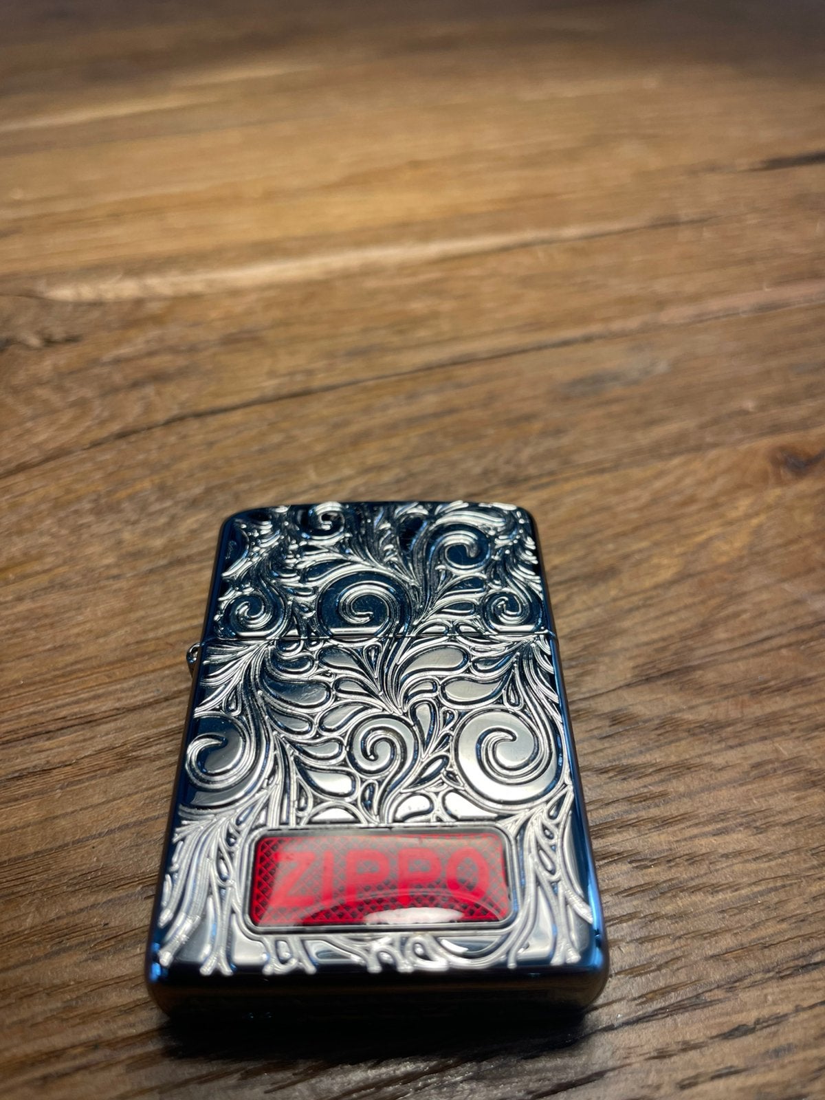 Zippo Armor Case Switl Pattern Lighter, Verzenden, Zo goed als nieuw, Aansteker