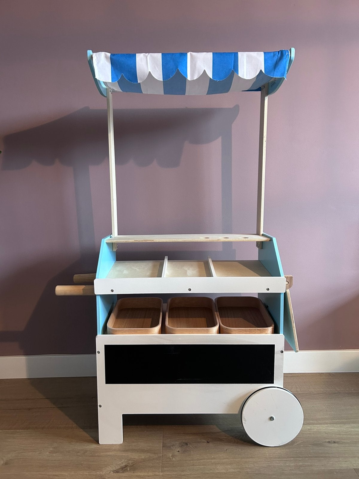 Marktkraam blauw/wit, Ophalen, Zo goed als nieuw