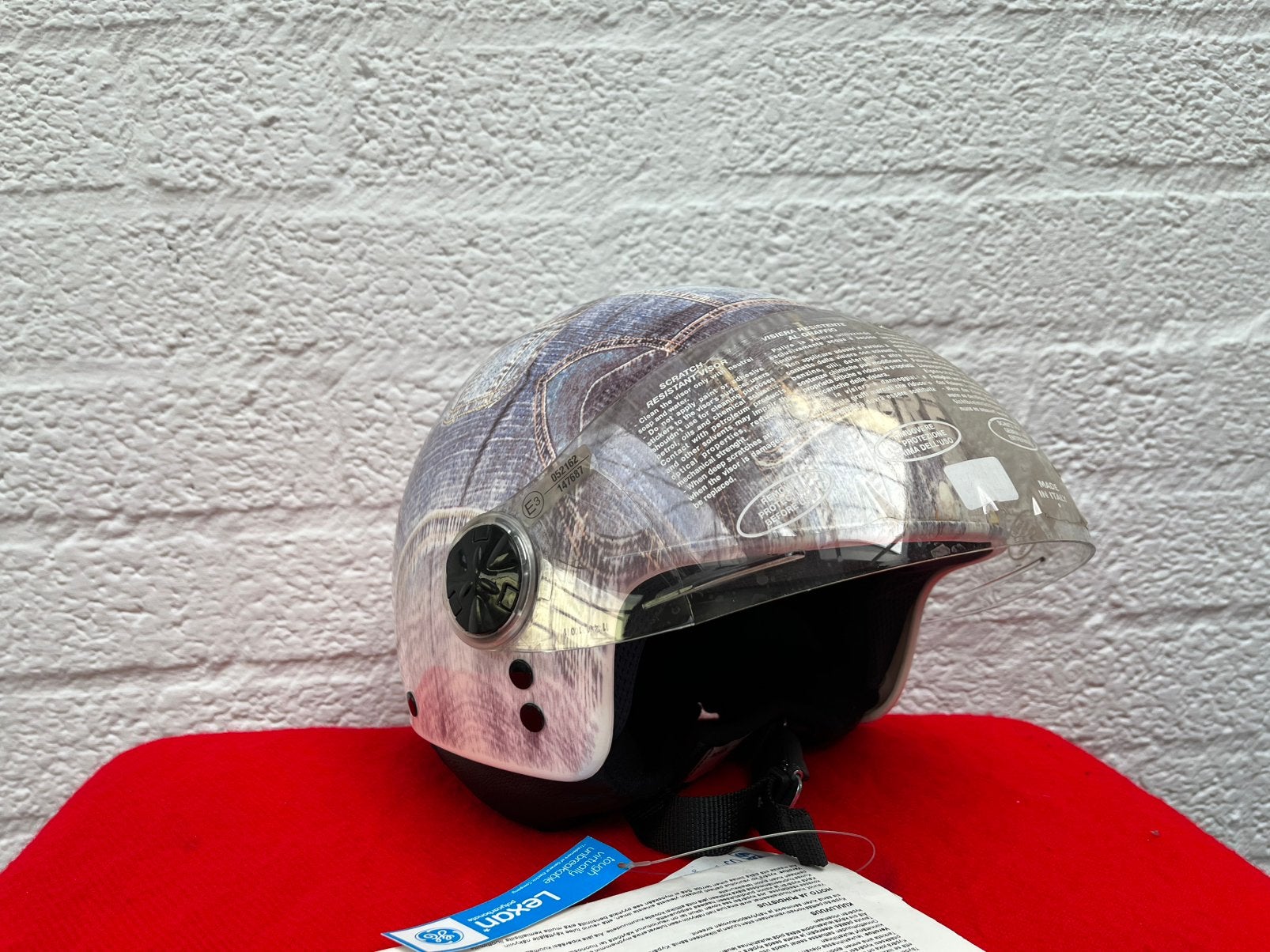 Nieuwe Grex scooterhelm, maat S-56 type jeansprint G03 II, Ophalen, Nieuw, Small