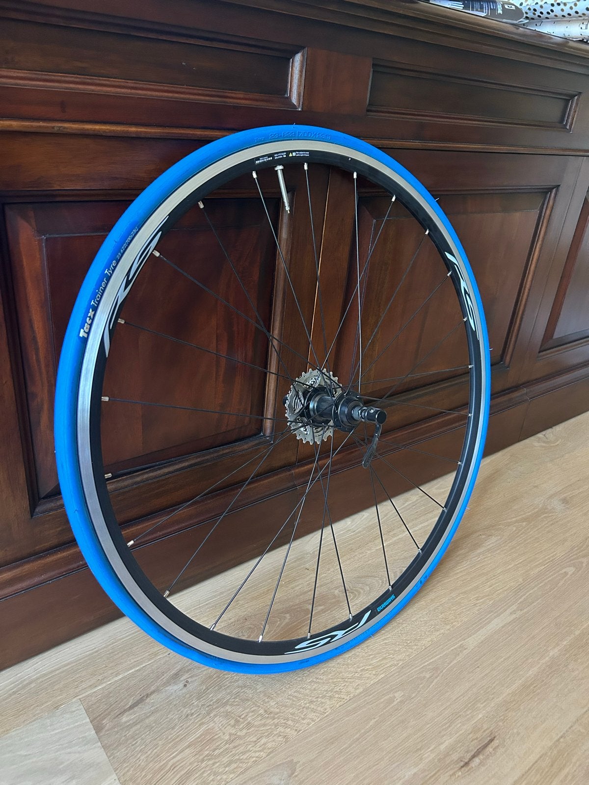 Wiel met Tacx Trainer Tyre voor indoor training, Gebruikt, Aluminium, Racefiets, Ophalen