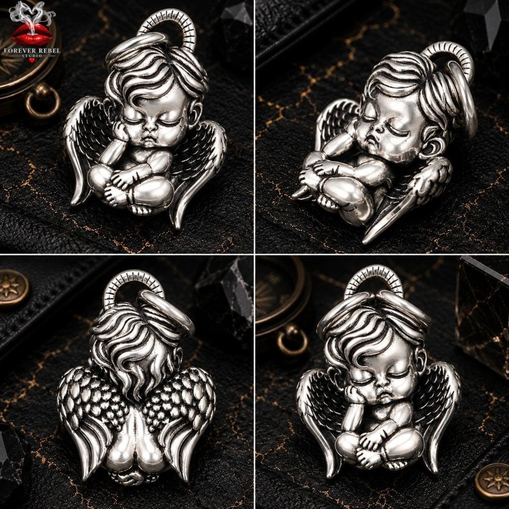 Angel on Strike Hanger - Engel - 925 Zilver, Verzenden, Foreverrebelstudio@pm.me, Kruis of Symbool, Zilver