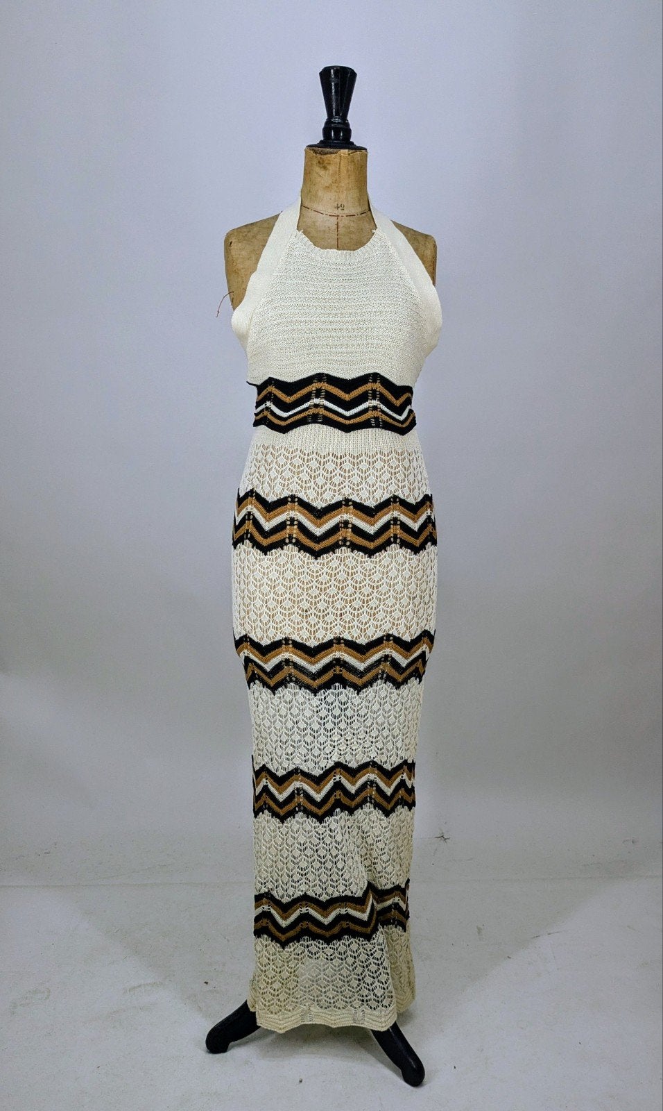 Gehaakte maxi rok met top, Kleding | Dames, Jurken, Zo goed als nieuw, Maat 36 (S), Beige, Onder de knie, Ophalen of Verzenden