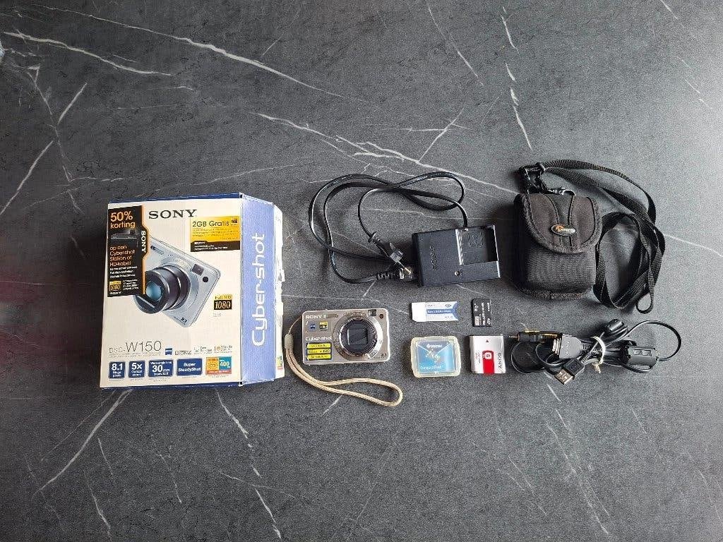 Sony Cyber-Shot W150, Zo goed als nieuw, Compactcamera, Sony, Geheugenkaart