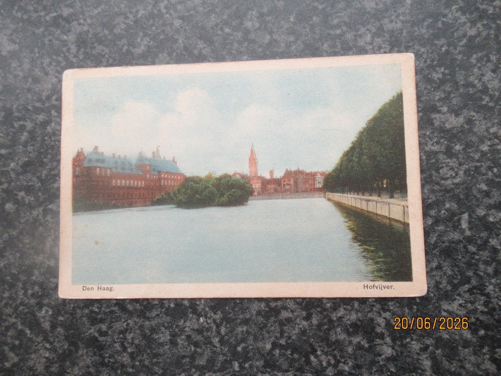 KAART- HOOFVIJVER DEN HAAG- STEMPEL RK MILITAIRE VERENIGING, Verzamelen, Militaria | Algemeen, Ophalen of Verzenden, Landmacht