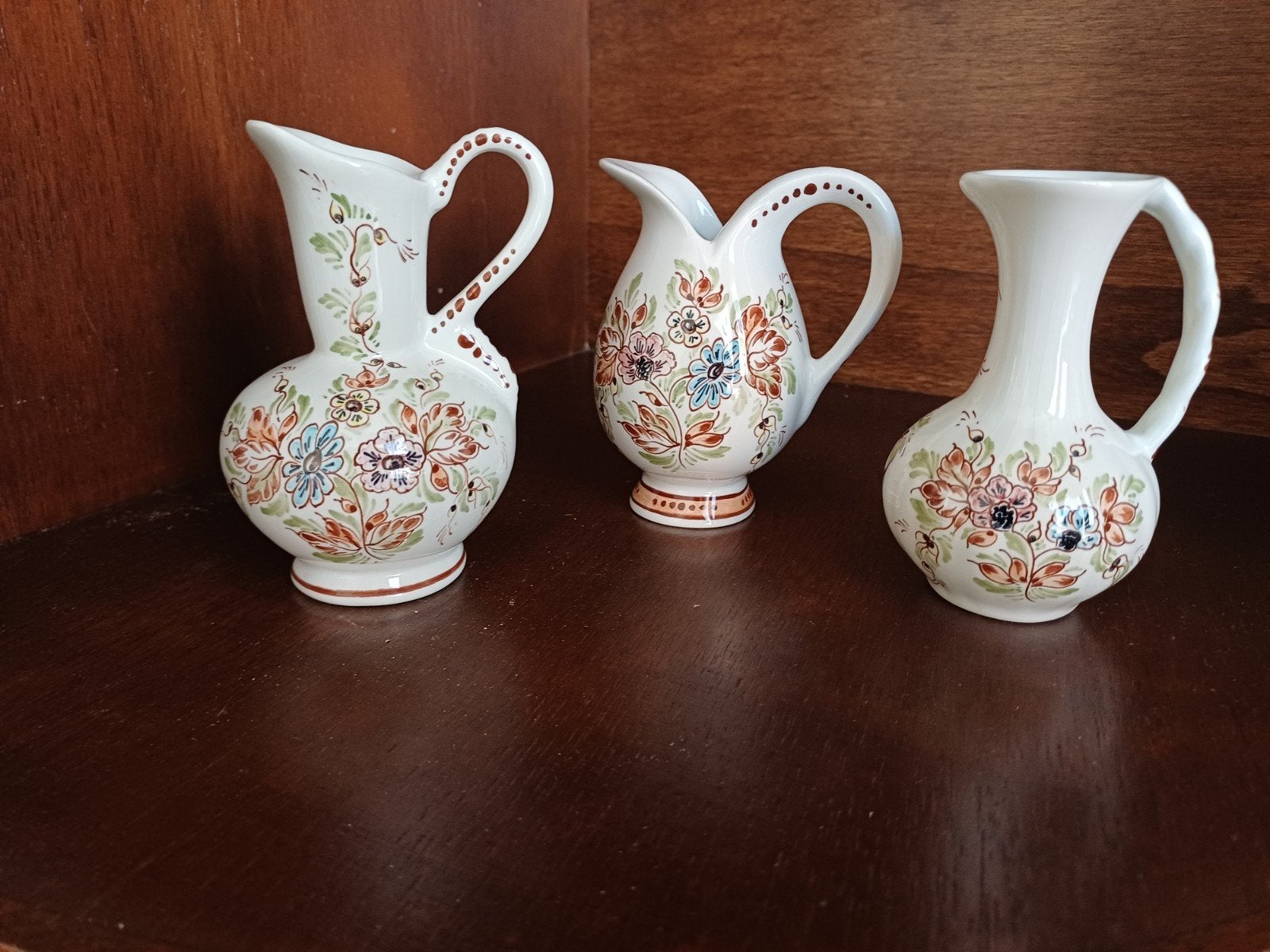 Set van 3 vintage Gouda Holland kannetjes, handgeschilderd, Ophalen of Verzenden