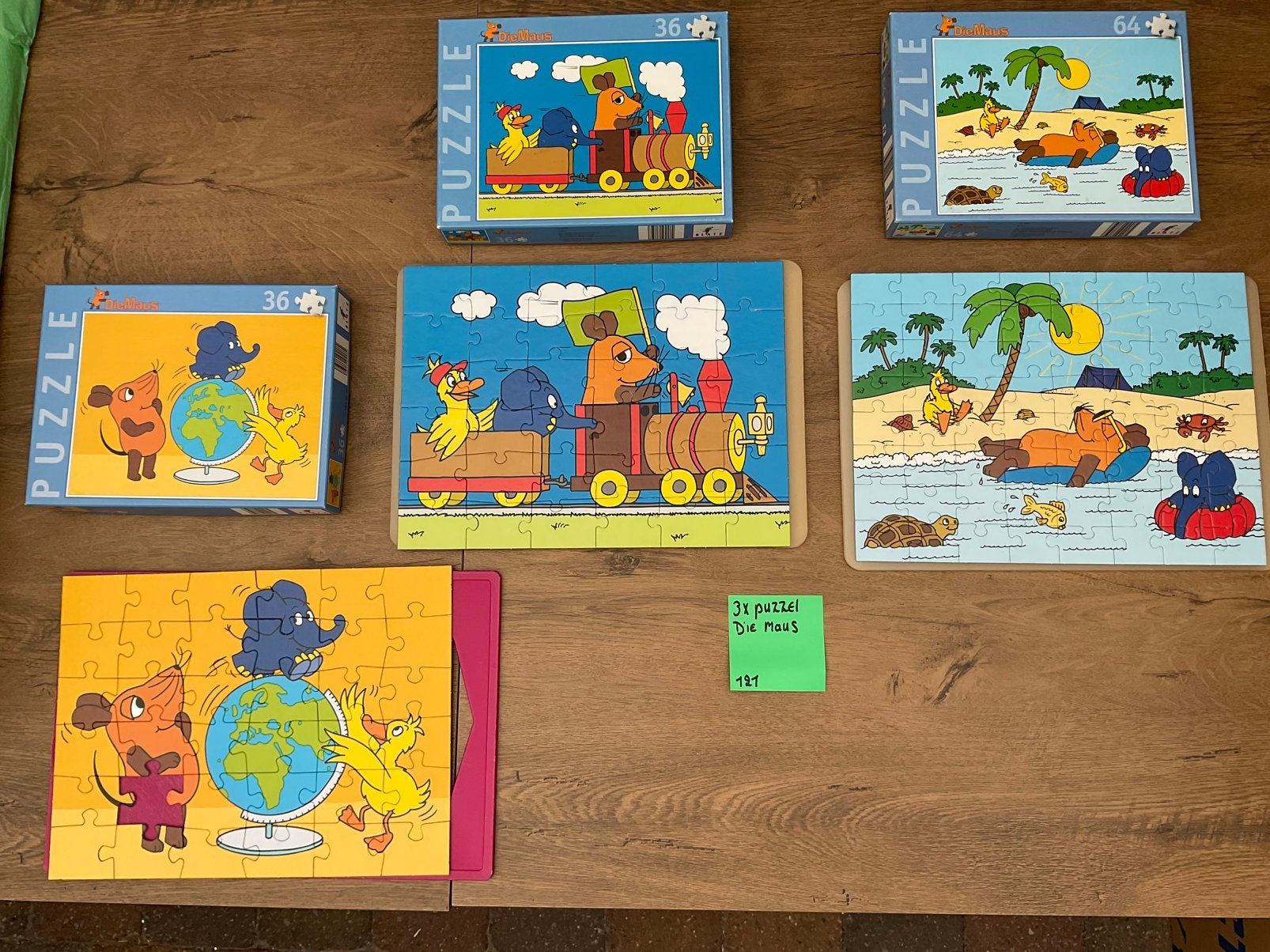 3 zgan gebruikte, Die Sendung mit der Maus puzzels, Ophalen, Overige figuren, Zo goed als nieuw, Gebruiksvoorwerp