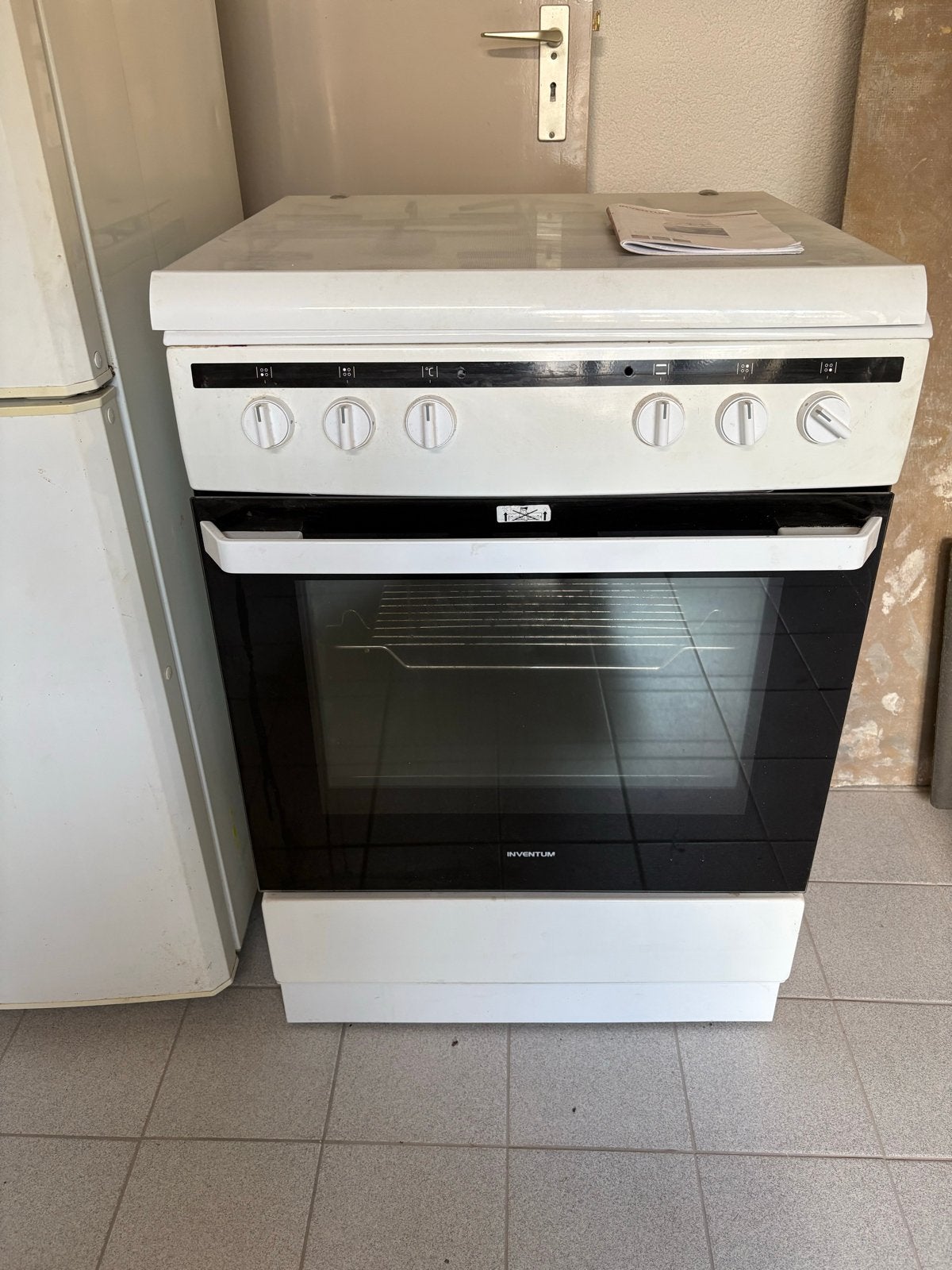 Inventum VFG6008WIT Gasfornuis met elektrische oven, Ophalen, Gebruikt, 4 kookzones, Gas