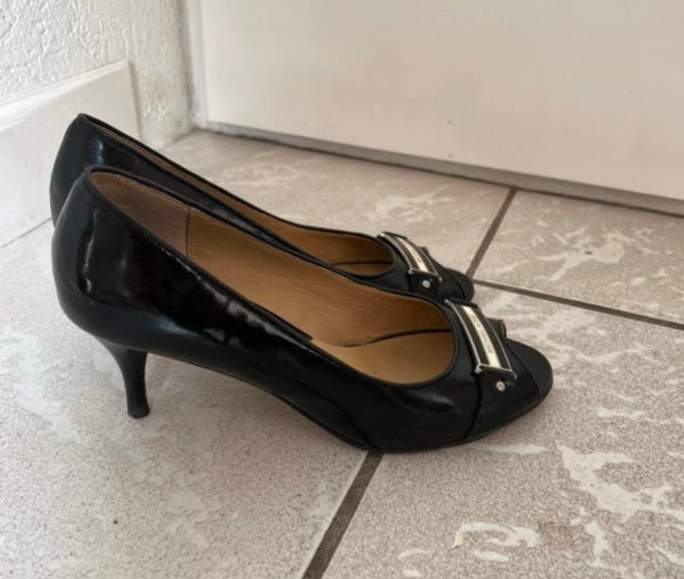 Vintage leren pumps, michael kors, 38, Ophalen of Verzenden, Zo goed als nieuw, Zwart