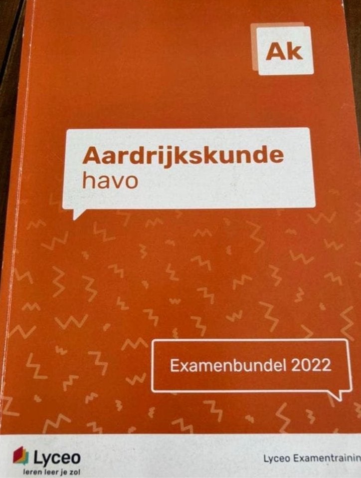 AK Aardrijkskunde Havo Examenbundel 2022 Lyceo, Boeken, Schoolboeken, Ophalen of Verzenden, Zo goed als nieuw, HAVO, Aardrijkskunde
