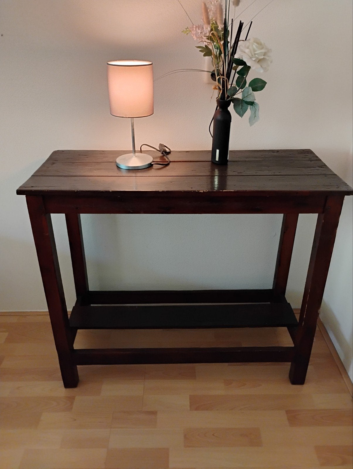 Massief houten sidetable / wandtafel - 91,5x39,5x77 cm, Ophalen, Gebruikt, 50 tot 100 cm, 25 tot 50 cm