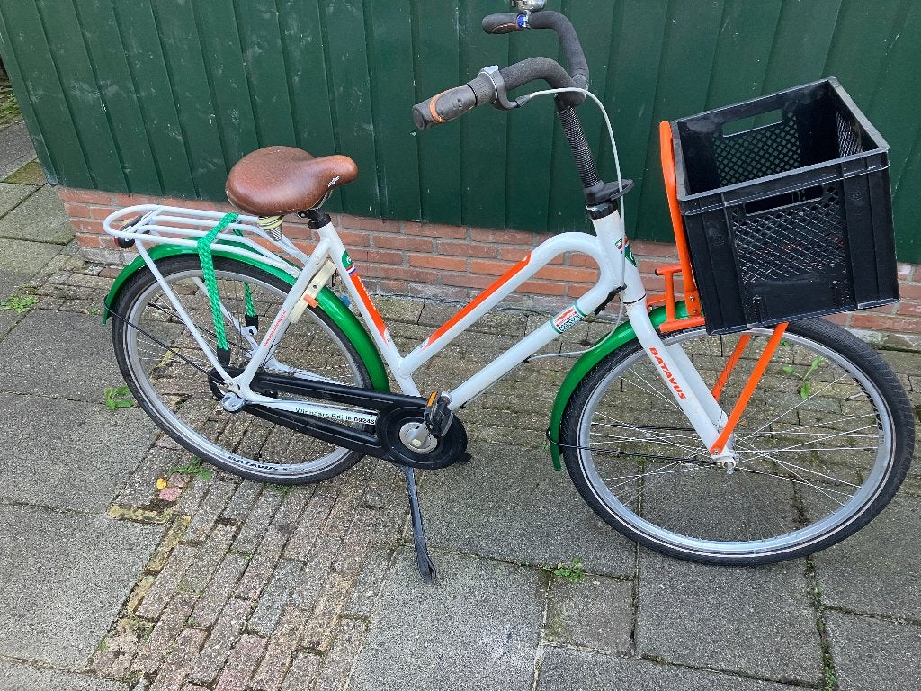 batavus damesfiets transport fiets met bak, Ophalen, Terugtraprem, Gebruikt, Versnellingen