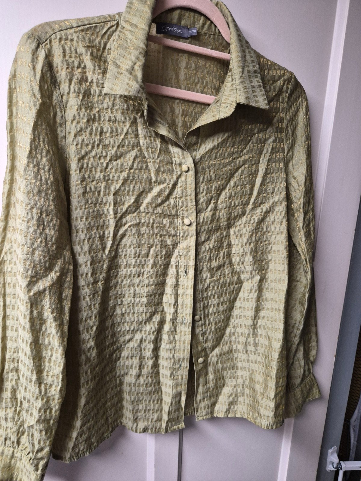 Geisha Blouse M/38 - Groen met gouden details, Maat 38/40 (M), Geisha, Ophalen of Verzenden, Gedragen