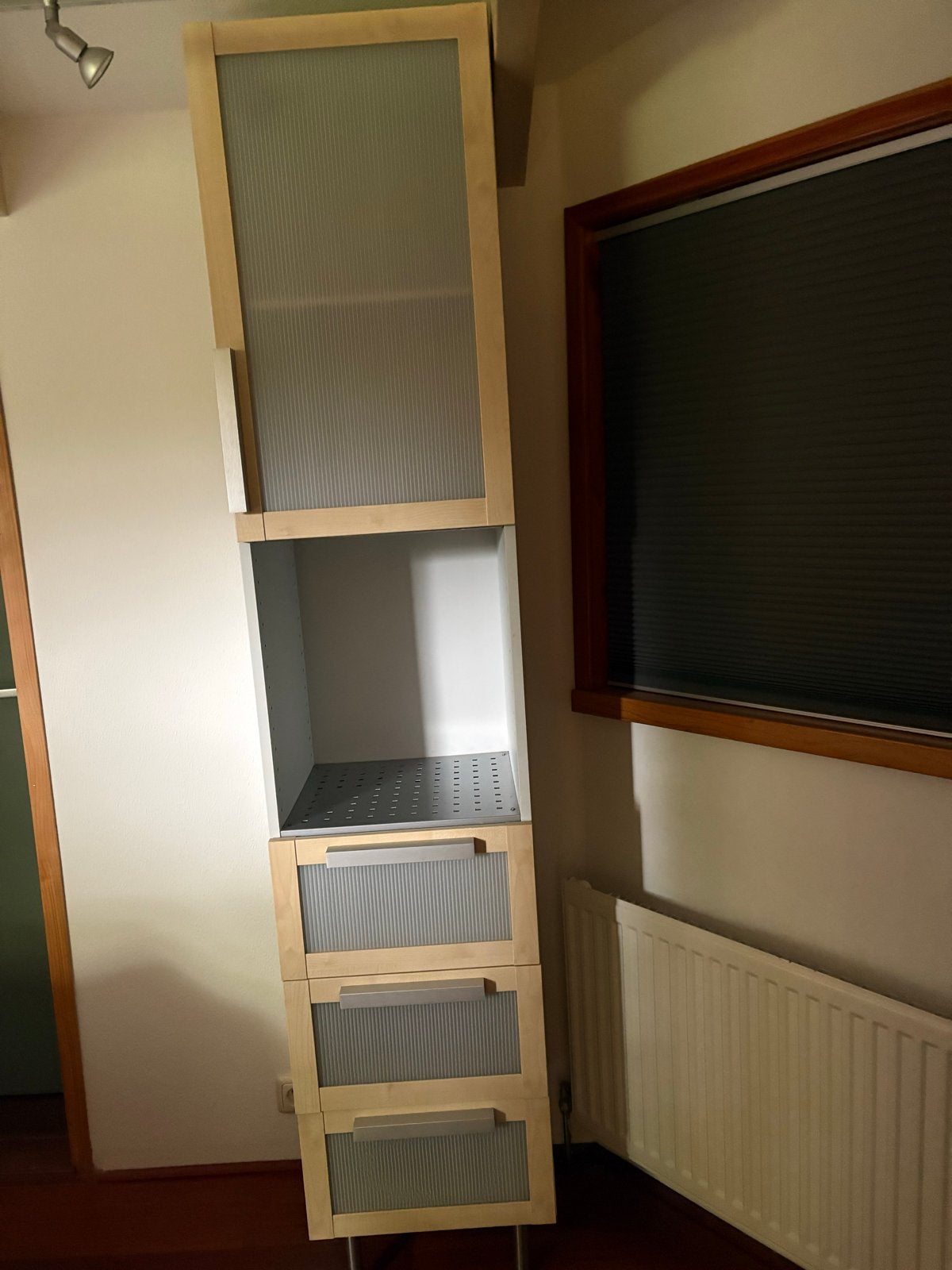 IKEA 1Hoge Kast met Lades en Kunststof Deur, Ophalen of Verzenden, Gebruikt