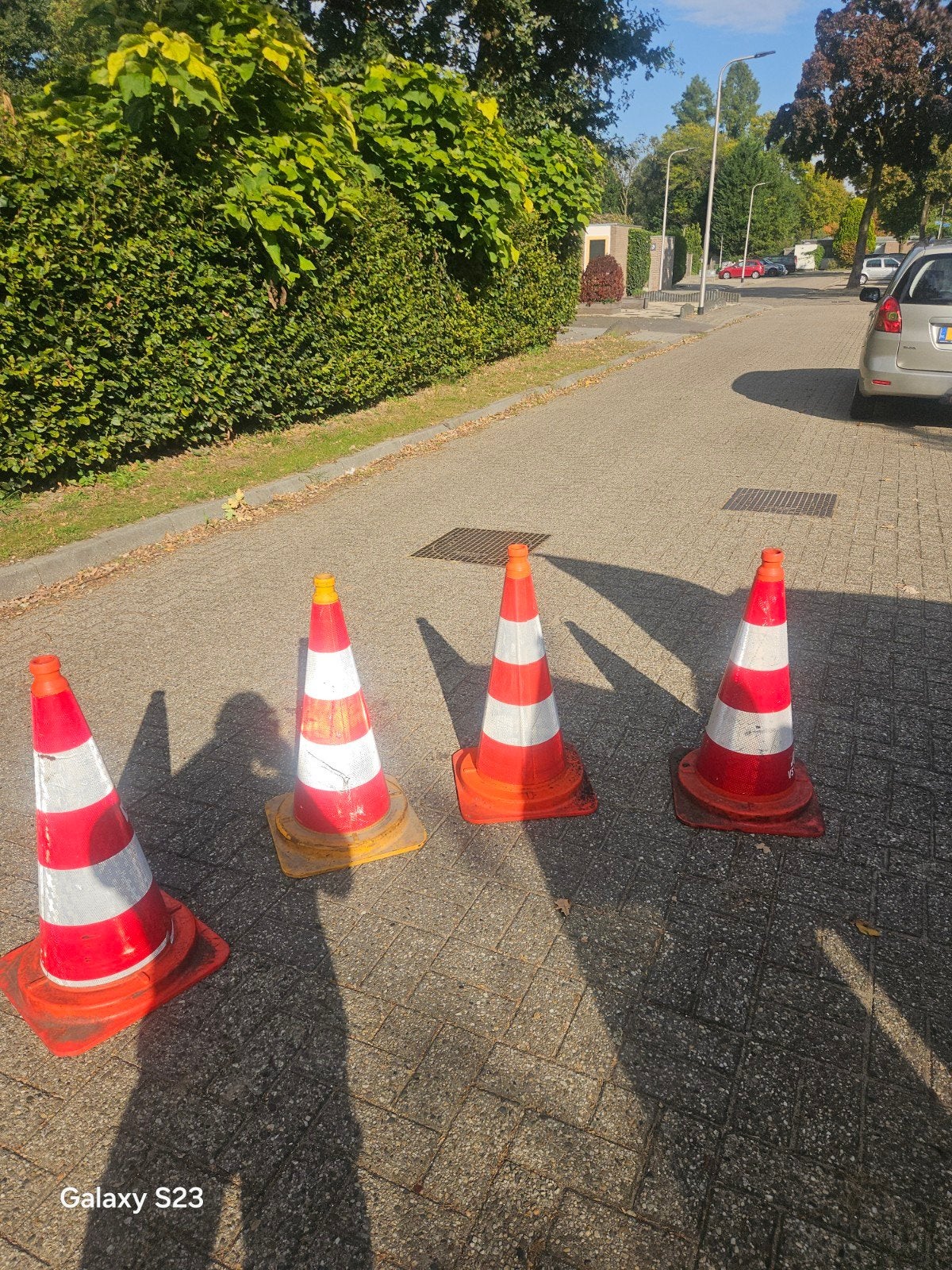 pionnen 4 stuks weg afzetting, Ophalen of Verzenden
