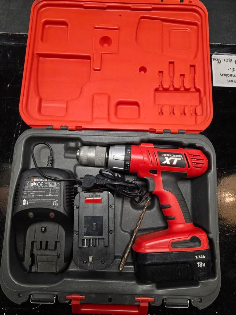 Black & Decker XT Boormachine met Accu en Oplader, Boormachine, Gebruikt, Variabele snelheid, Ophalen of Verzenden