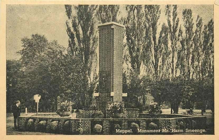 377-595-027 Meppel Monument Smeenge, Verzamelen, Ansichtkaarten | Nederland, Verzenden, Voor 1920, Drenthe