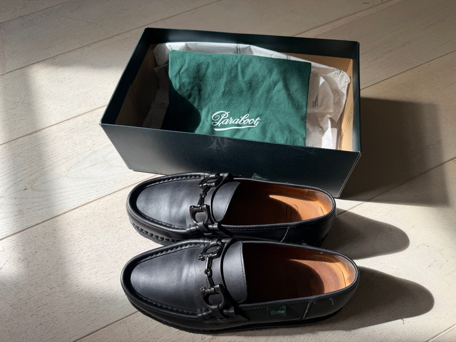 Paraboot Men's Reims Mors Horsebit Loafers Zwart - Maat 42, Loafers, Zwart, Ophalen of Verzenden, Zo goed als nieuw