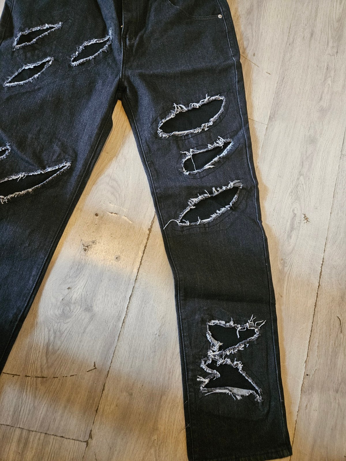 Zwarte ripped jeans - Nieuw 34 32, Kleding | Heren, Onbekend, Zwart, Nieuw, W32 (confectie 46) of kleiner