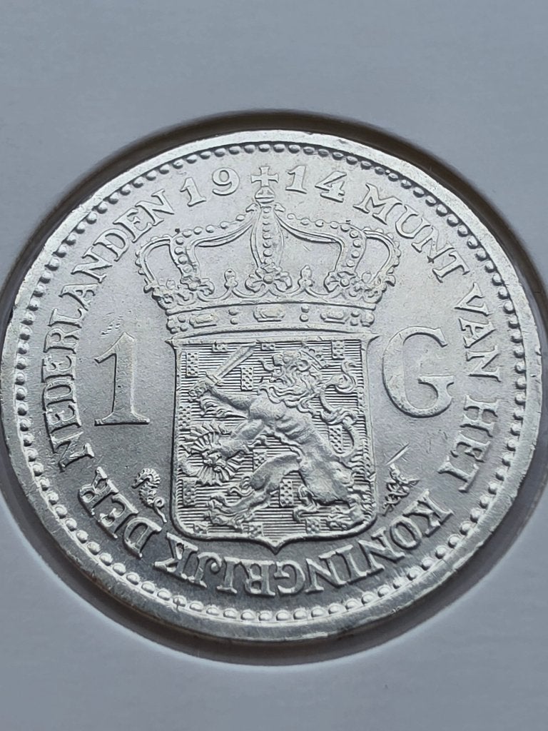 1 GULDEN 1914 - prachtige munt, Postzegels en Munten, Munten | Nederland, 1 gulden, Zilver, Ophalen of Verzenden, Koningin Wilhelmina
