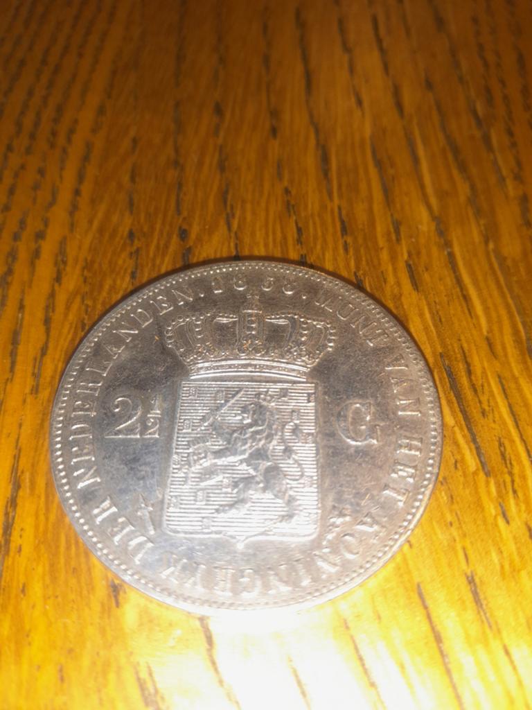 Zilveren 2,5 Gulden Koning Willem III 1858, Koning Willem III, Zilver, Ophalen of Verzenden, Losse munt