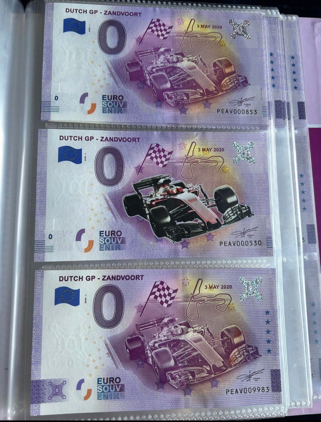Drie 0 Euro biljetten Zandvoort Foutdruk Normaal+Anny+Kleur, Postzegels en Munten, Bankbiljetten | Europa | Eurobiljetten, Ophalen of Verzenden