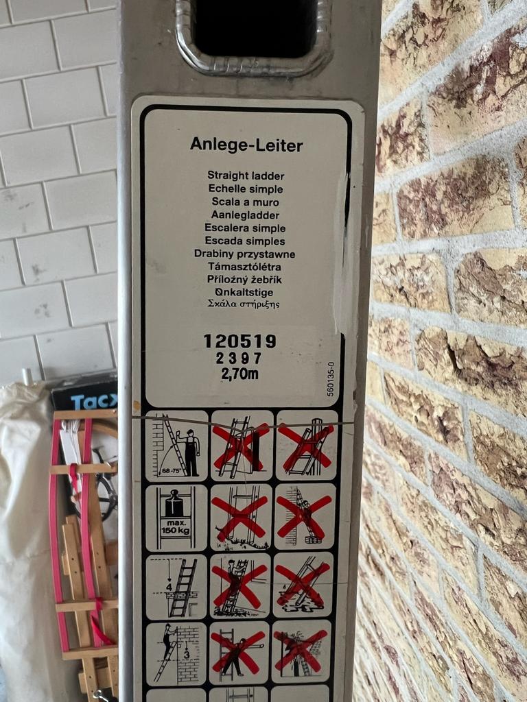 KRAUSE ladder 2,70m hoog, Ophalen, Gebruikt, Ladder, 2 tot 4 meter