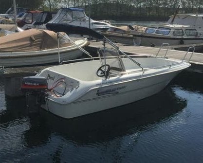 Mooie cresent boot met kantel trailer 25pk, Ophalen, Voor 1940, Zo goed als nieuw, Overige onderwerpen