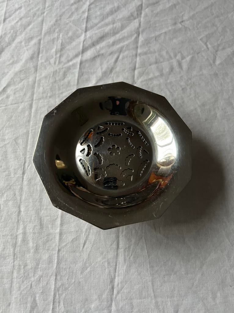 Vintage Franse RVS boterpers – originele inox Coquillor, Ophalen, Overige materialen, Overige stijlen, Schaal of Schalen