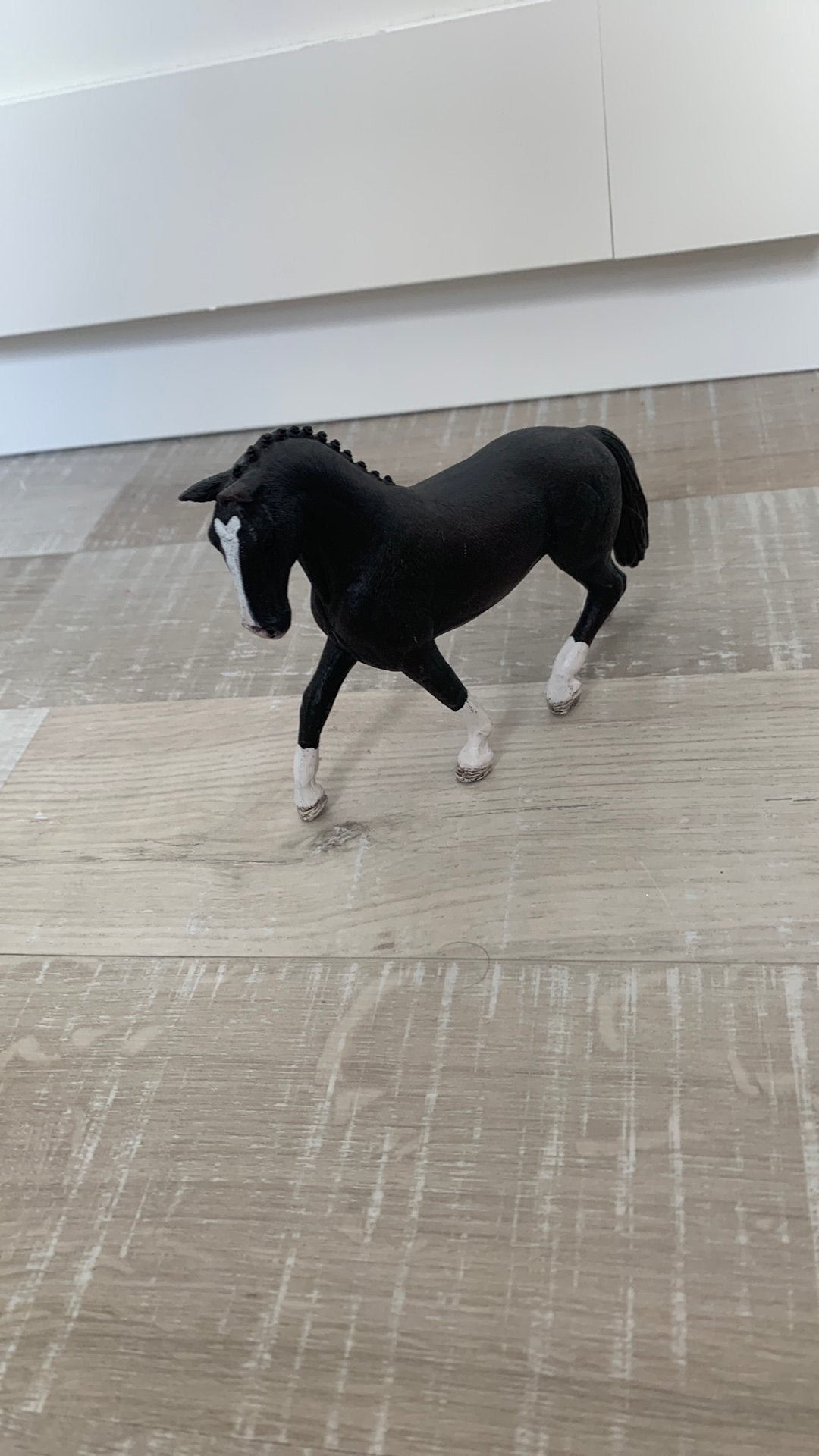 Dressuur Schleich paard zwart, Ophalen of Verzenden, Zo goed als nieuw