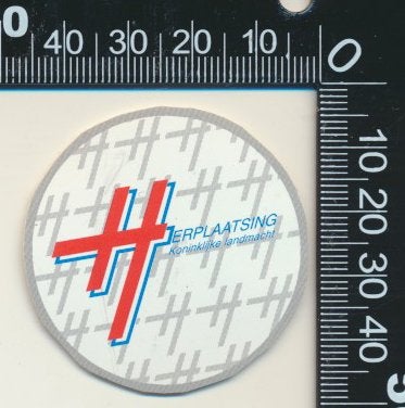 Sticker: Koninklijke Landmacht - Herplaatsing, Verzenden, Zo goed als nieuw, Bedrijf of Vereniging