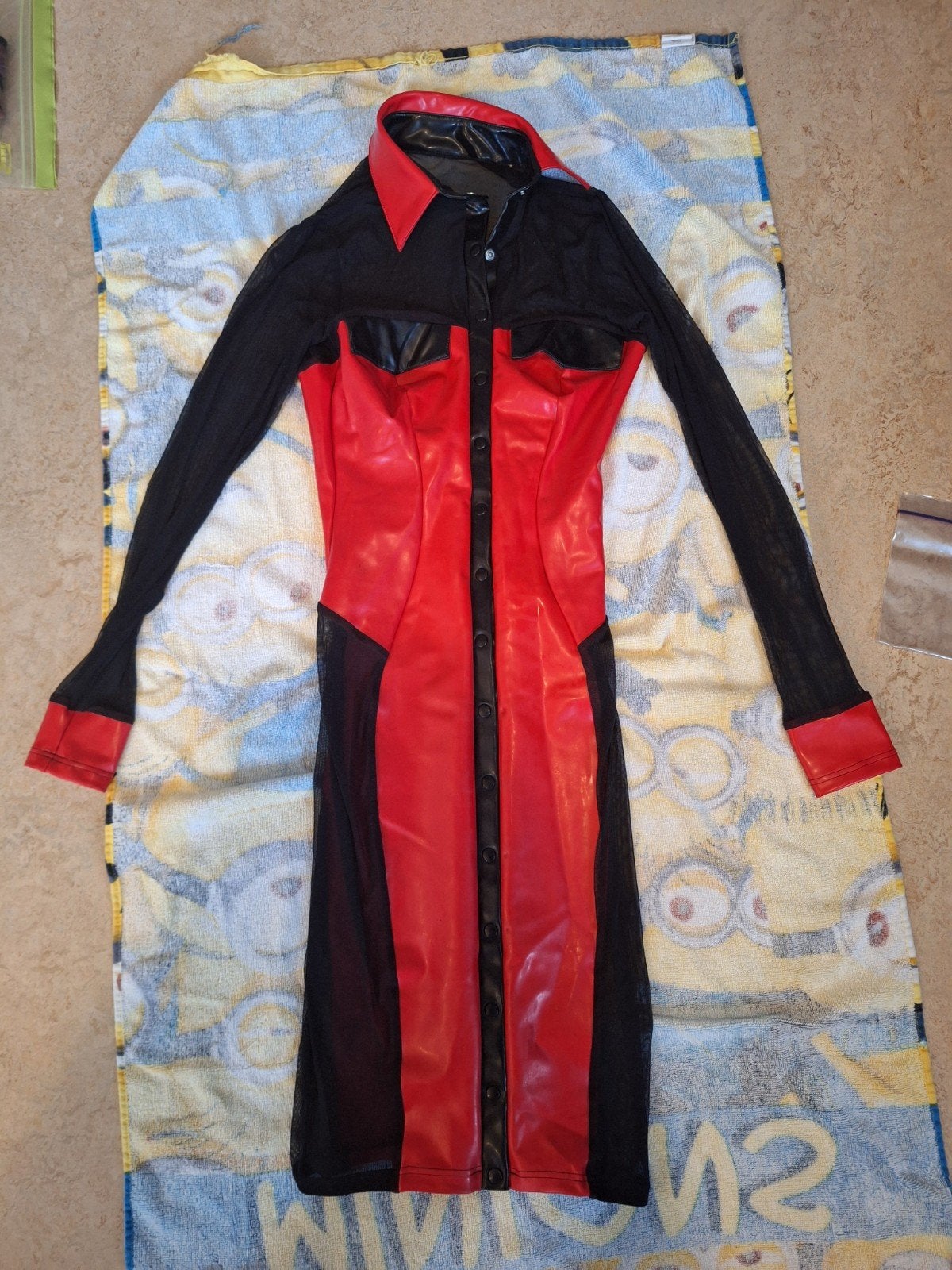 Sexy Datex Jurk Maat S - Rood/Zwart, Ophalen of Verzenden, Gedragen, Maat 36 (S), Rood