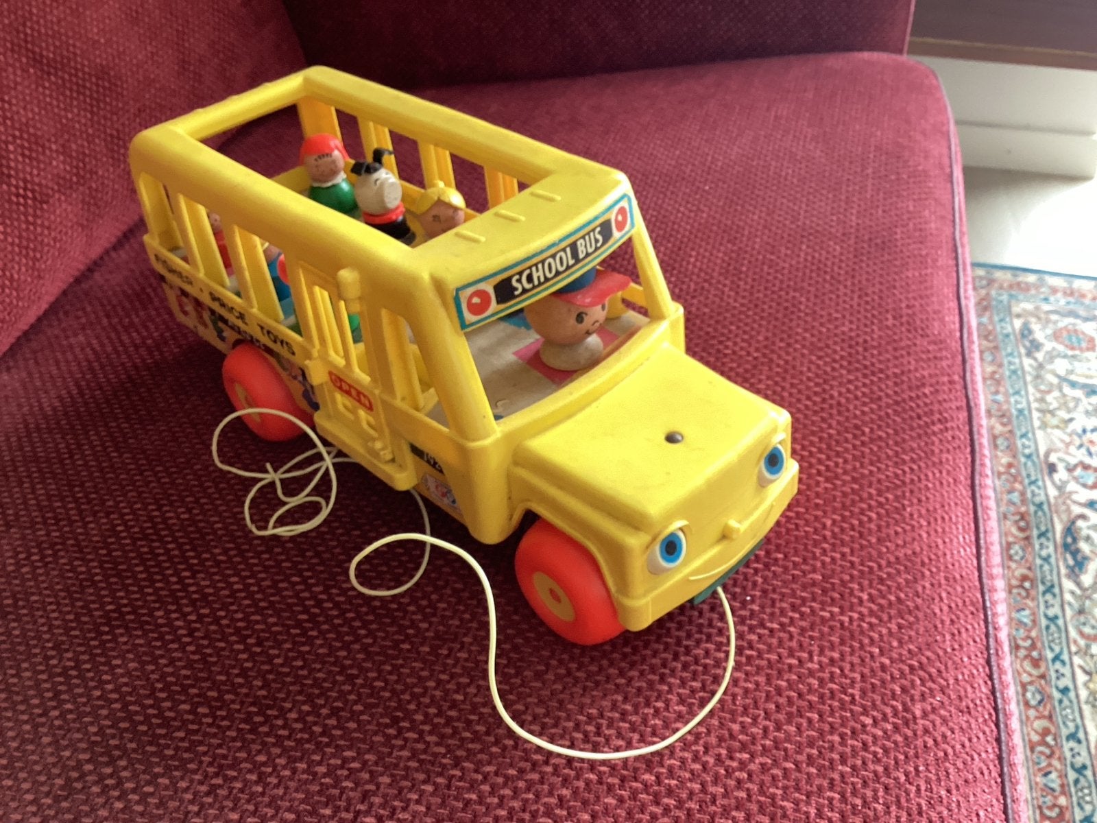 Vintage Fisher-Price Schoolbus uit 1965 - Speelgoed, Kinderen en Baby's, Speelgoed | Fisher-Price, Ophalen, Gebruikt, Auto of Voertuig
