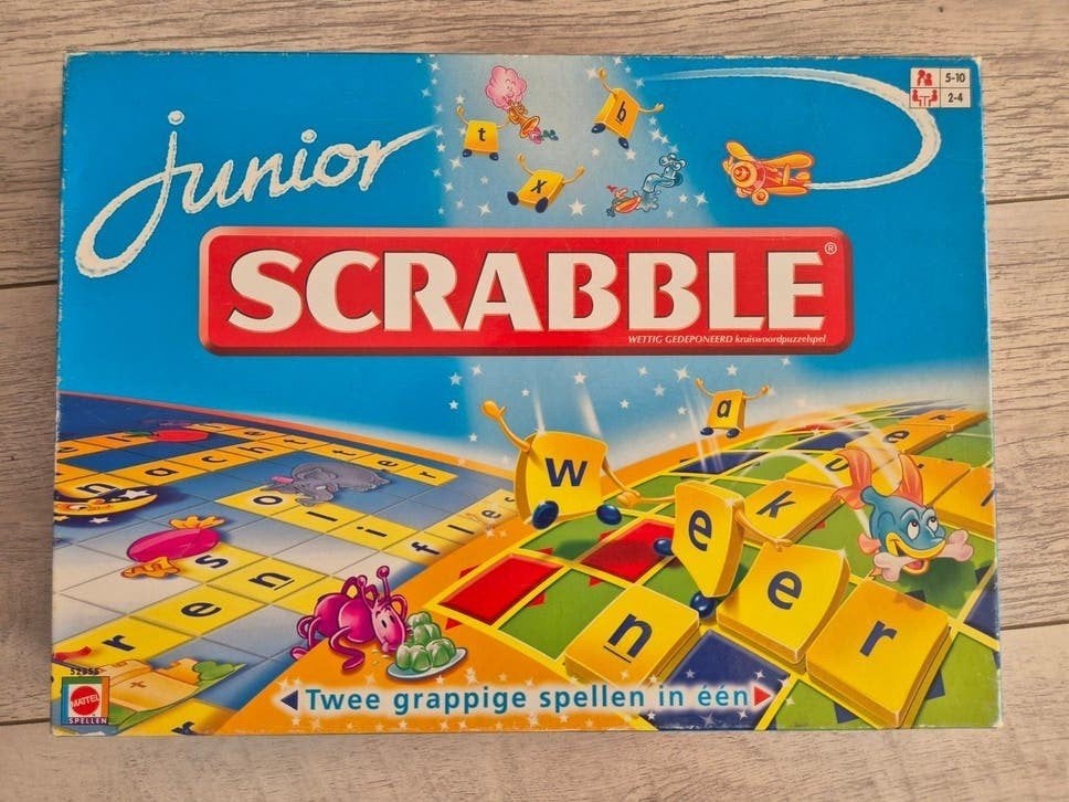 Scrabble Junior - Woordspel voor kinderen, Drie of vier spelers, Ophalen of Verzenden, Gebruikt