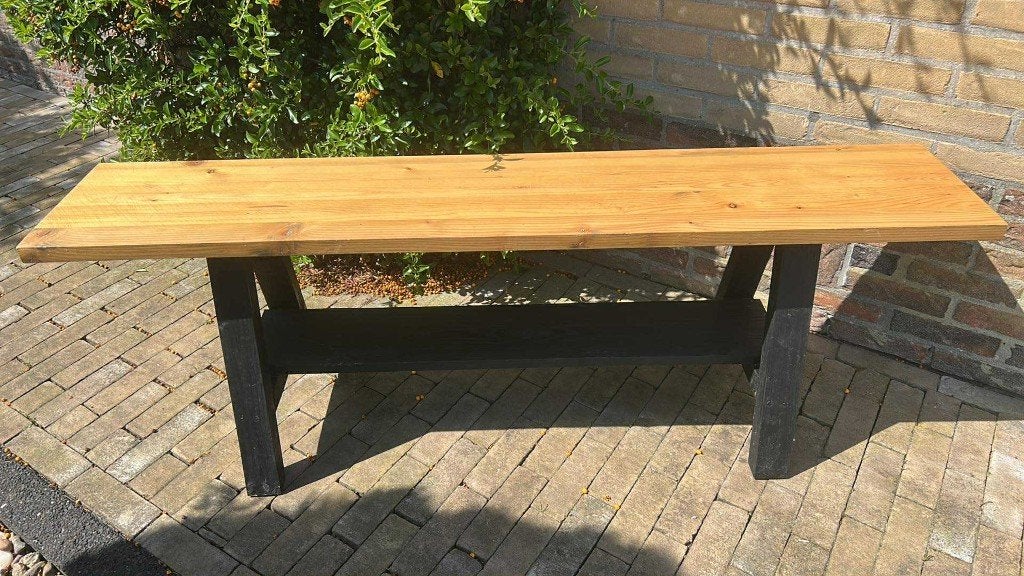 houten bank – stoer en landelijk, Ophalen, Zo goed als nieuw, Hout