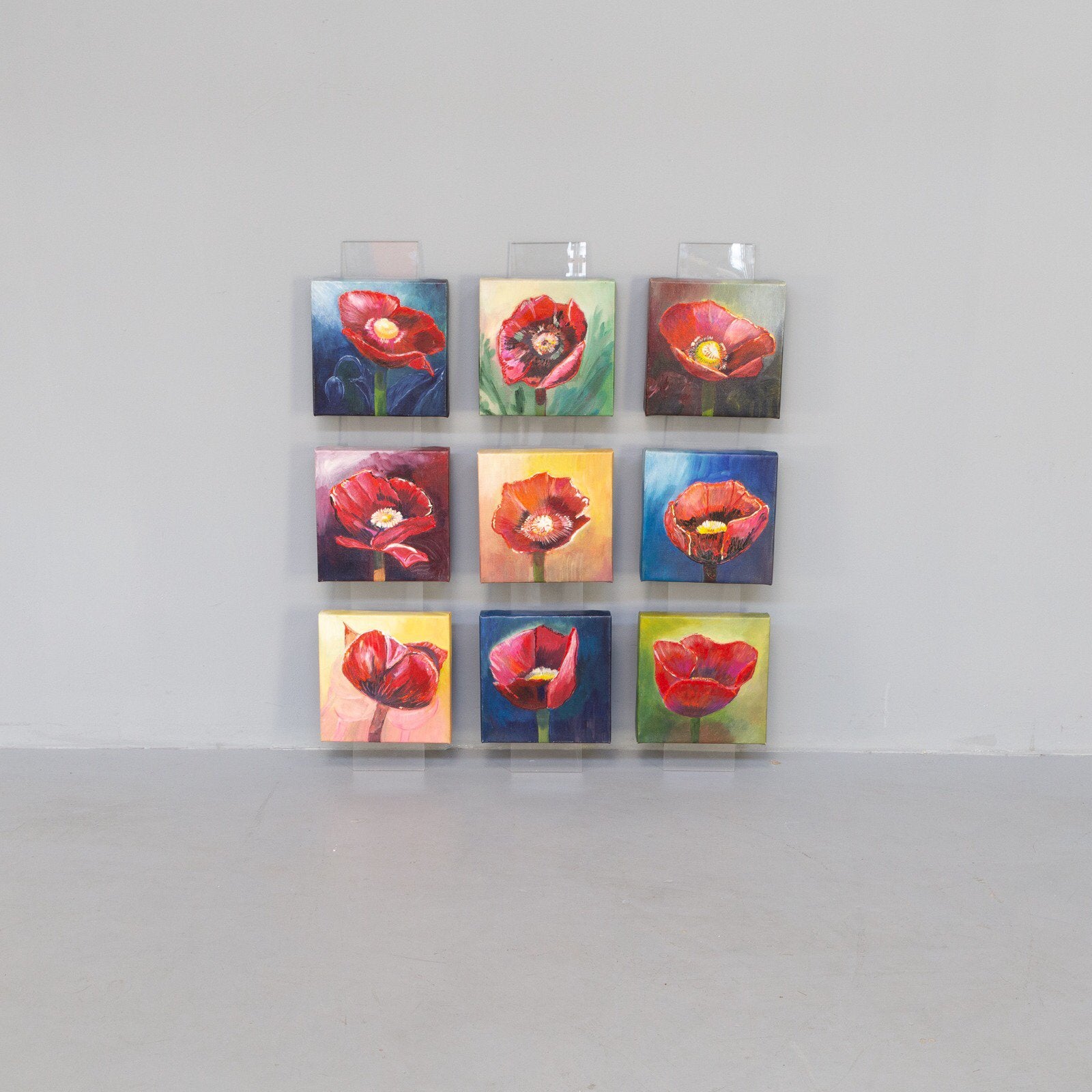 Bijzonder mooi Erik Zilverberg 6100,- rozen 9-luik olieverf, Antiek en Kunst, Ophalen of Verzenden
