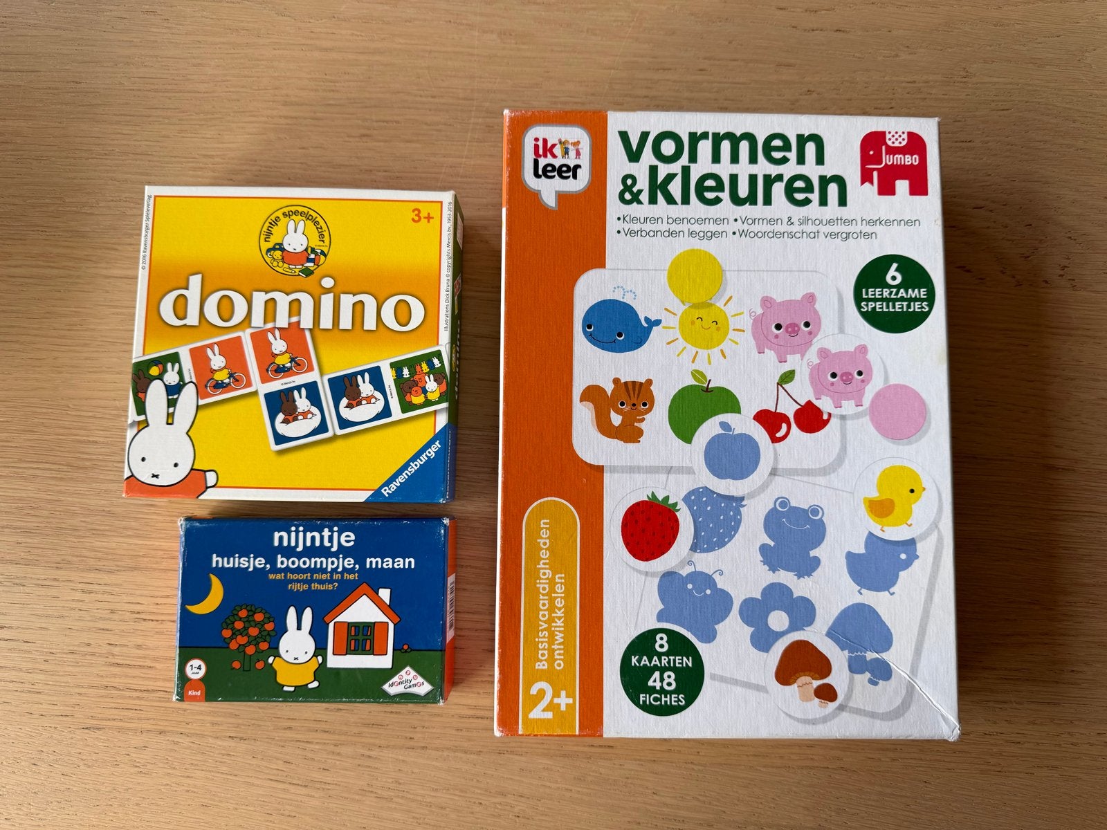 Educatieve Spelletjes Set: Domino, Vormen & Kleuren, Nijntje, Ophalen of Verzenden, Gebruikt