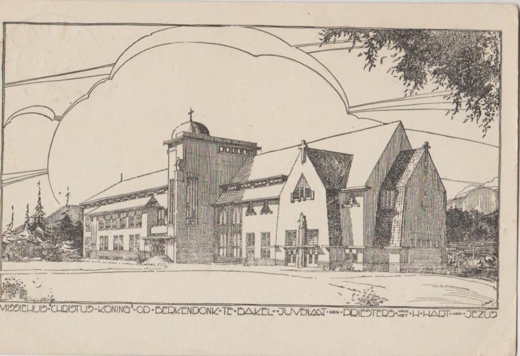 Helmond- Bakel Missiehuis Christus koning 1933.schetsontwerp, Verzenden, 1920 tot 1940, Gelopen, Noord-Brabant