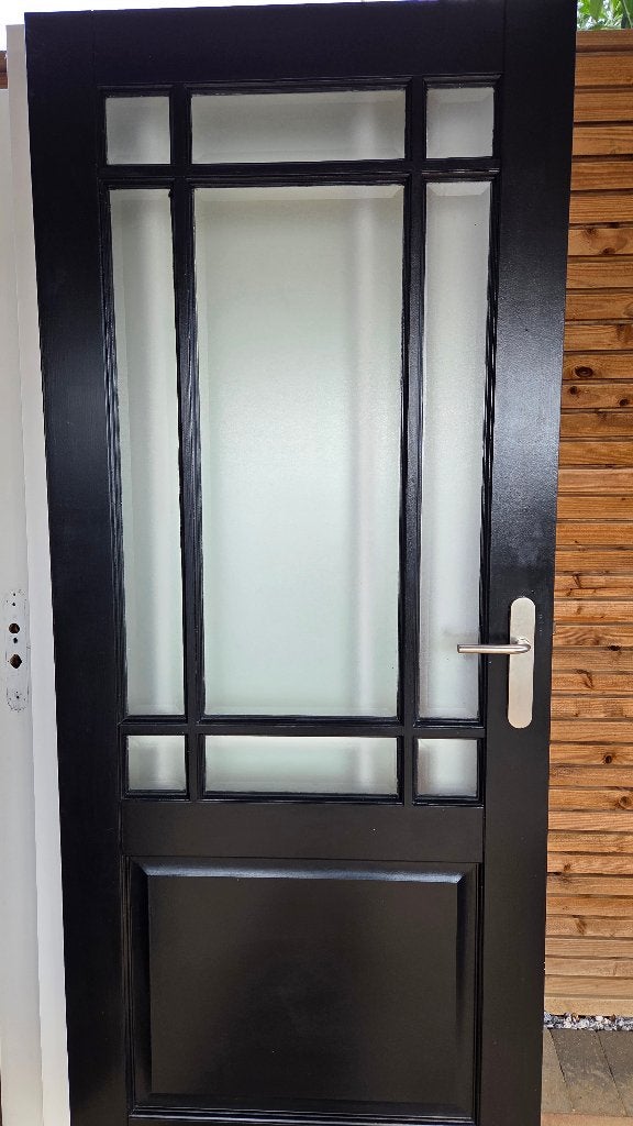 binnen deur zwart met glas, Ophalen, 80 tot 100 cm, Binnendeur, Zo goed als nieuw