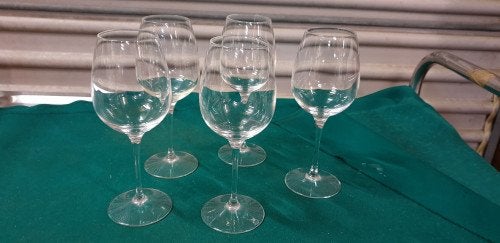 wijnglazen  kristalglas 5 stuks, Ophalen of Verzenden, 'T Olde Gre-j, Info@toldegrej.nl, Endepoelstraat 20f Didam