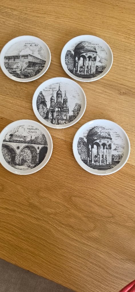 5 vintage KPM Wiesbaden verzamelbordjes, Ophalen of Verzenden